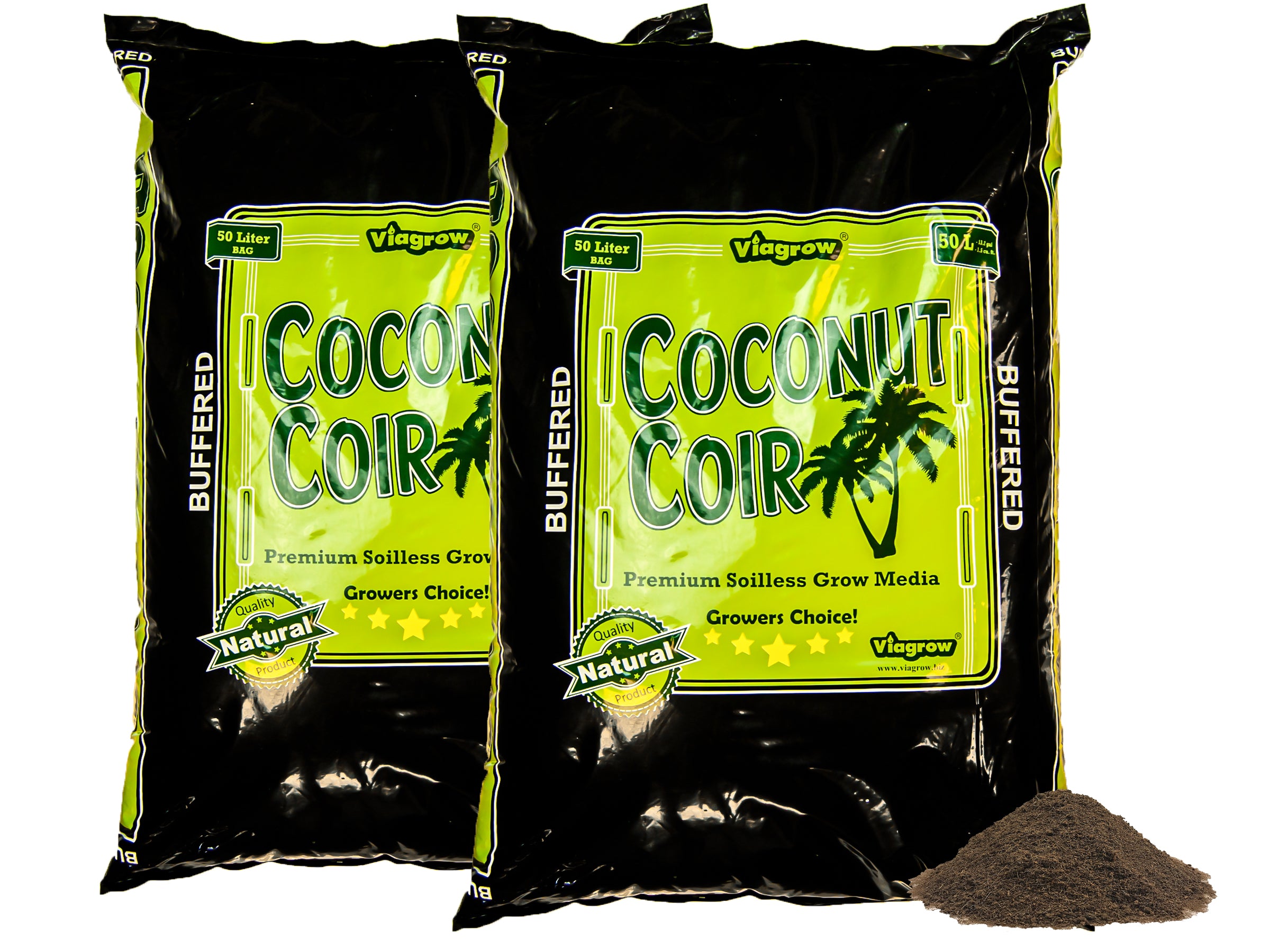 Viagrow 50L Buffered Coconut Coir Soilless Grow Media Bag, Loose