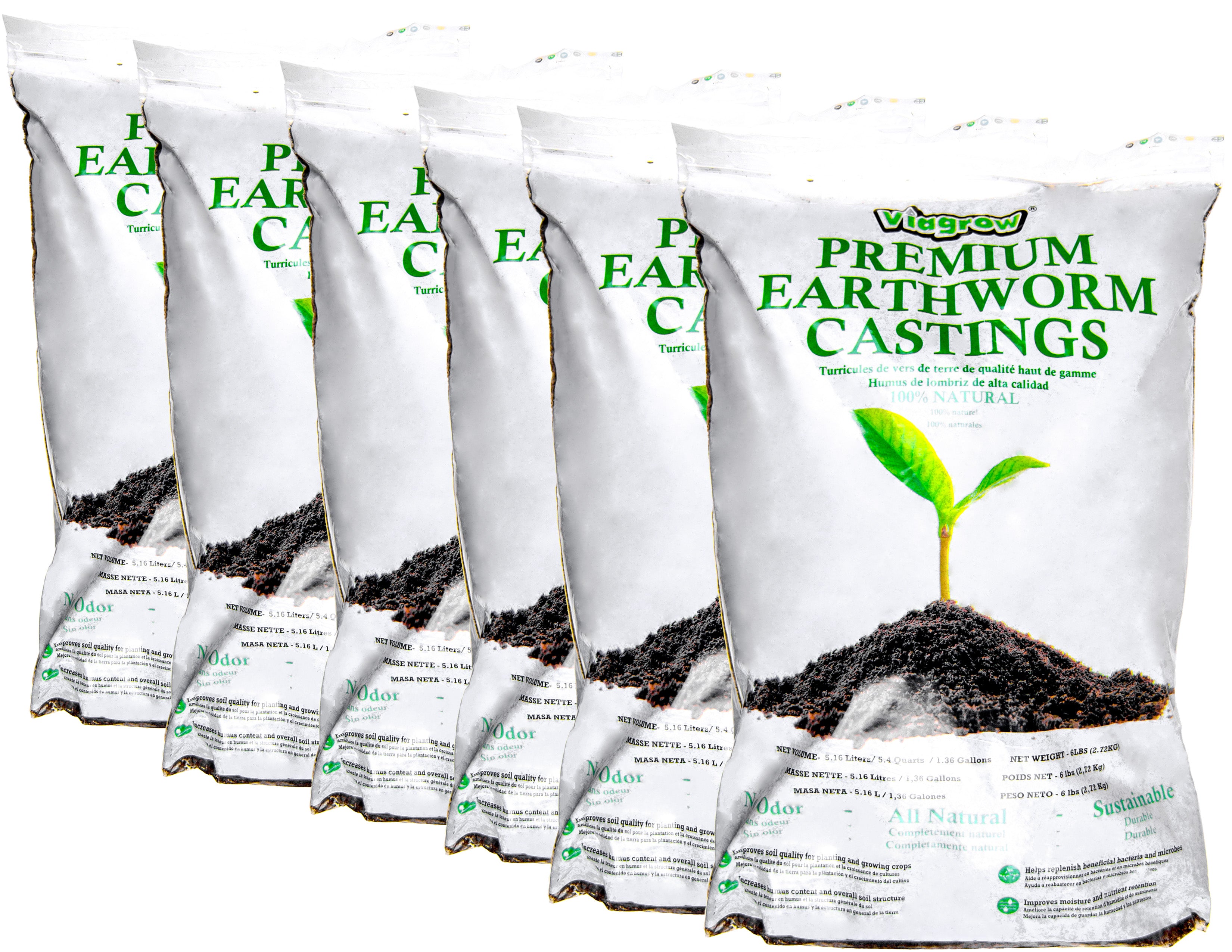 Viagrow 6LBS Premium Earthworm Castings, Soil Builder, Soil Amendment