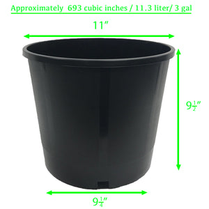 3 Gallon Heavy Duty Plant Pot, 10-Pack