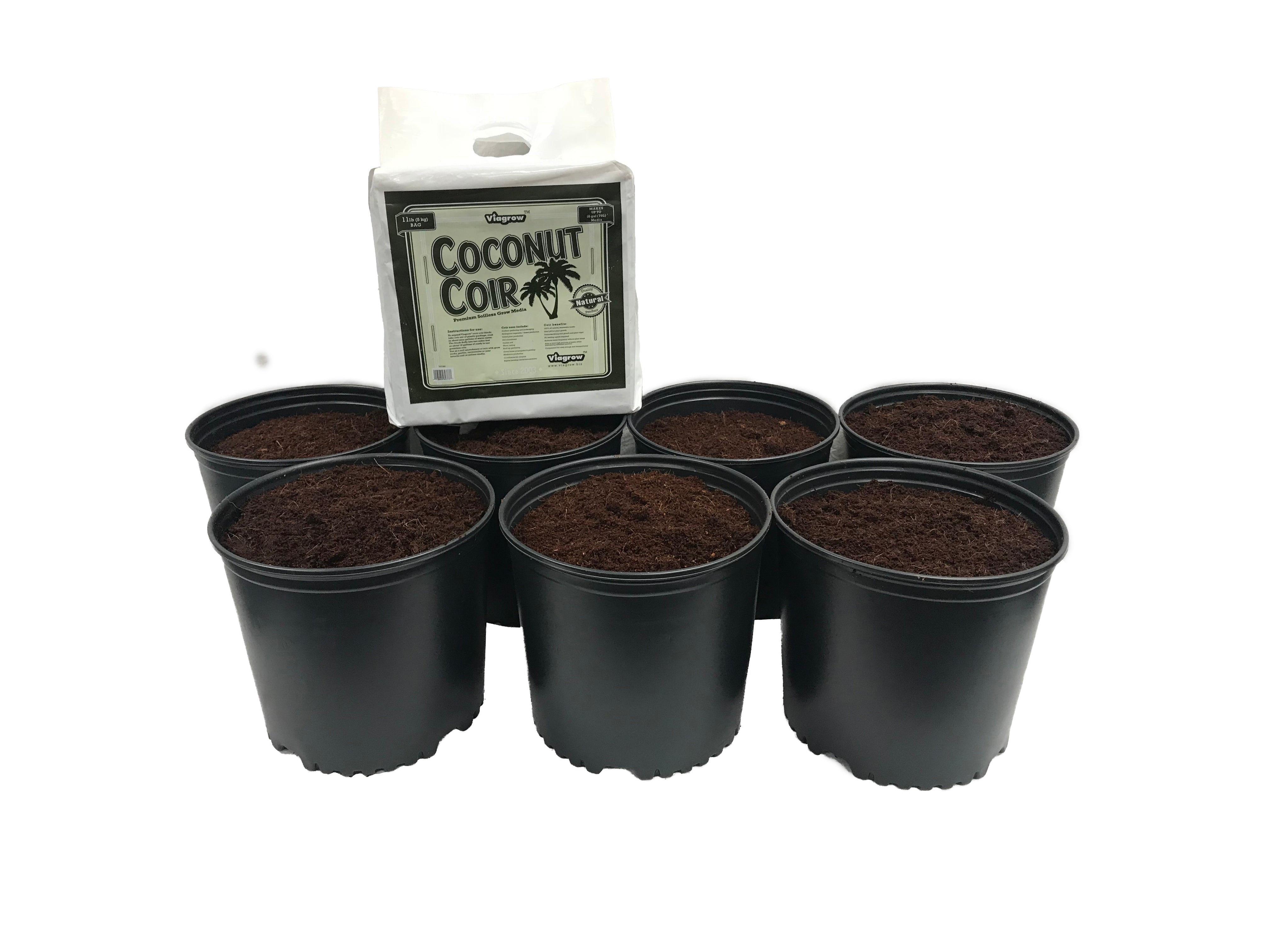 Viagrow Nursery Pot With Viagrow 5KG (11 LB) Coconut Coir Brick