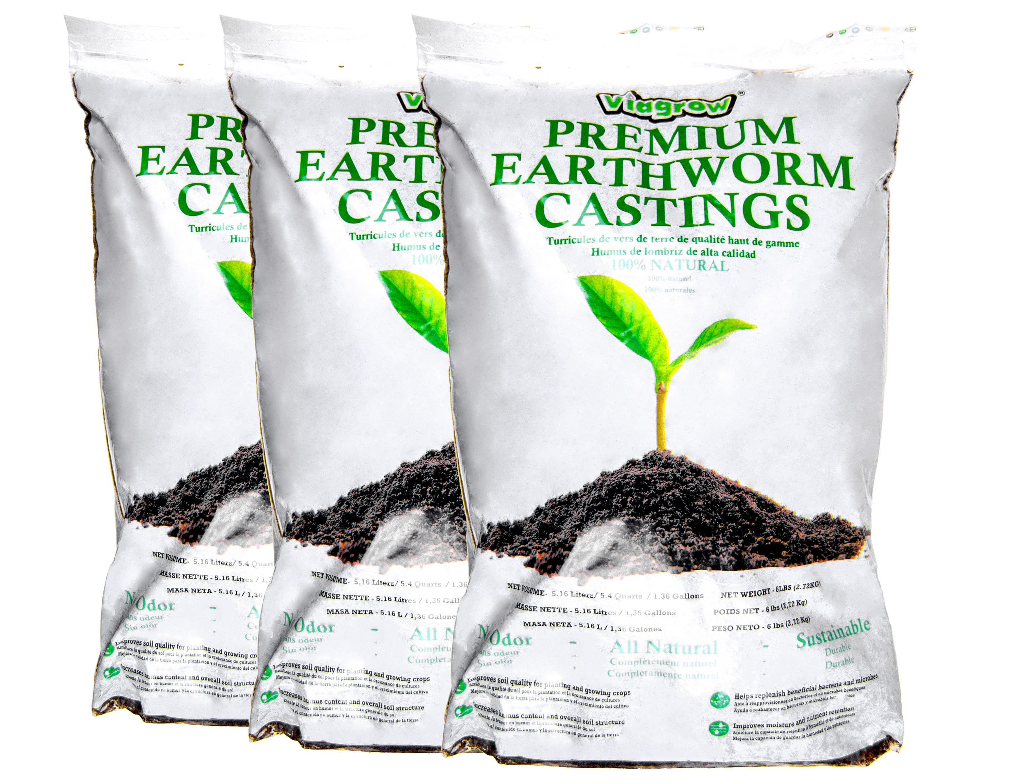 Viagrow 6LBS Premium Earthworm Castings, Soil Builder, Soil Amendment