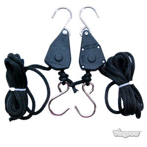 Viagrow Pair of Heavy Duty Adjustable Ratchet Hook Light Hanger Movers