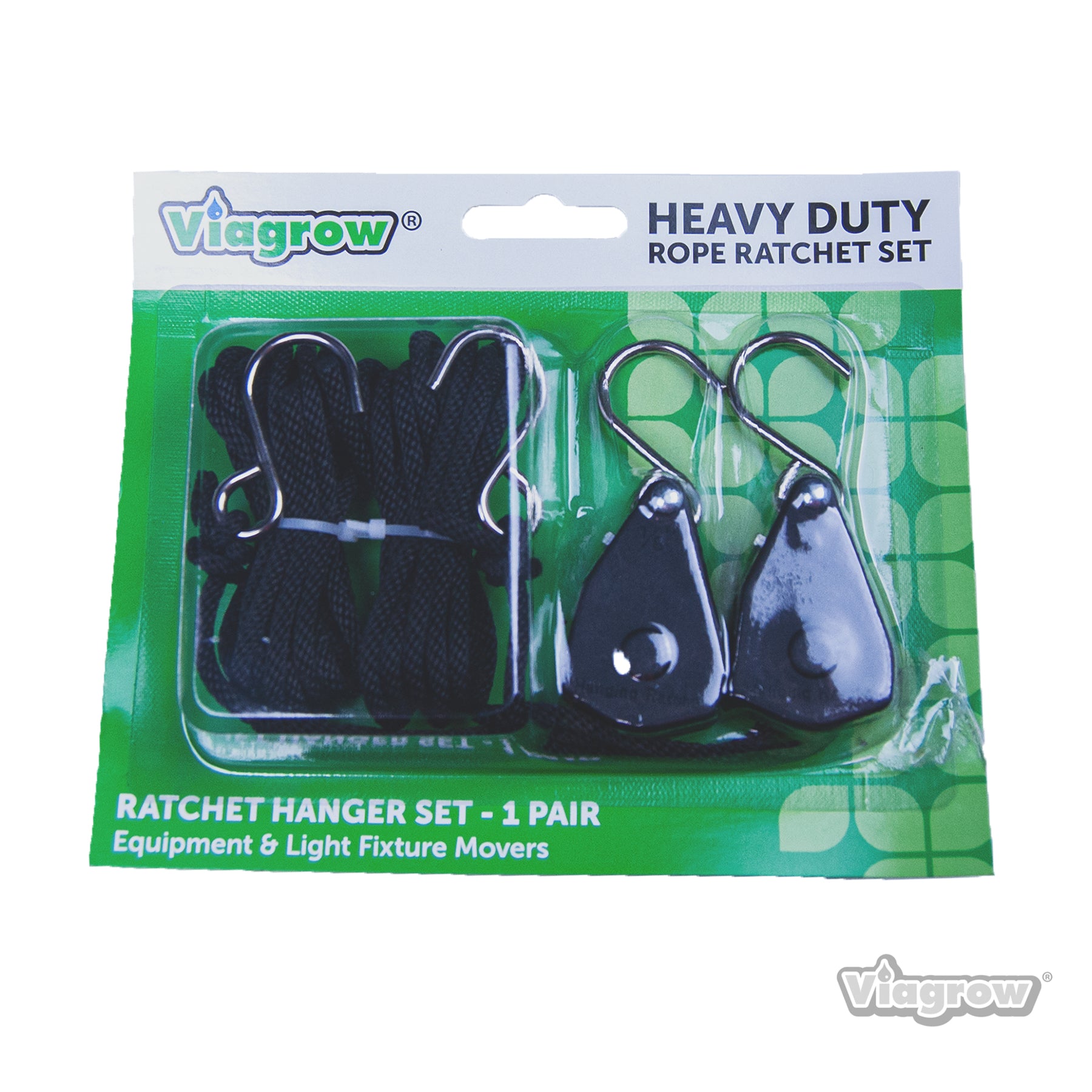Viagrow Pair of Heavy Duty Adjustable Ratchet Hook Light Hanger Movers