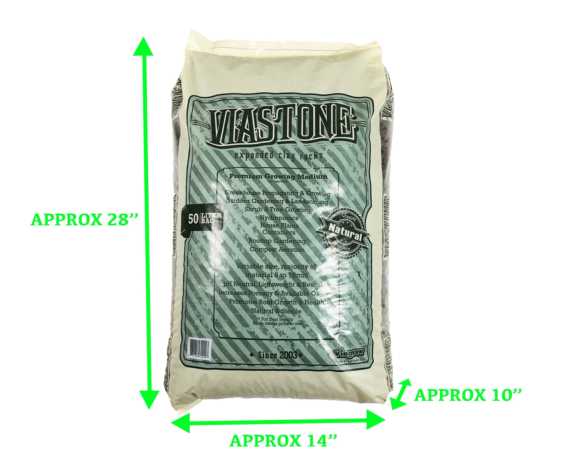 ViaGrow 1.76 cu. ft. ViaStone Hydroponic Gardening Medium Grow Rock (paleta de 30 bolsas)